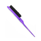 a purple brush with a black handle