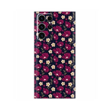 the back of the phone case with a floral pattern