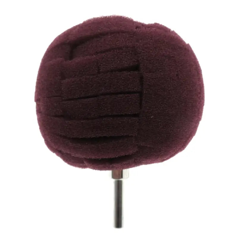 a purple ball of wool on a white background