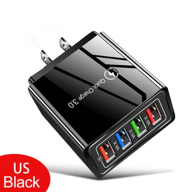 u - g usb black charger with 4 usb ports