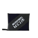 a black and white pouch with the words’micro towel ’