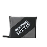 a black and white bag with the words micro towel