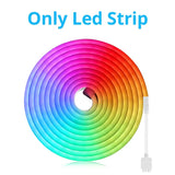 a rainbow colored led strip with the words only led strip