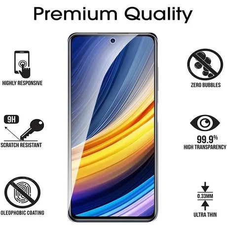 the back of a black smartphone with a picture of the camera and the text premium quality