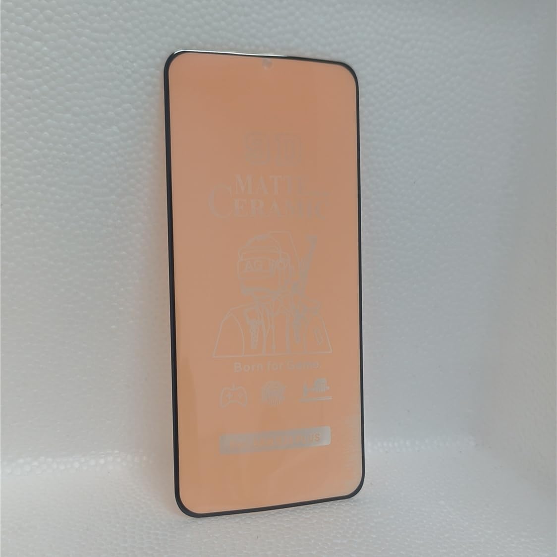 Rectangular peach-colored screen protector.