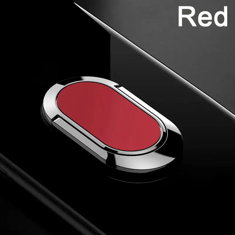 red button on a black phone