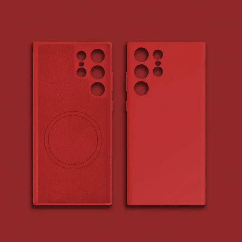 the red case is made from a single piece of leather