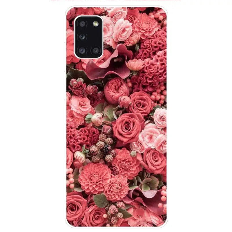 red flowers phone case