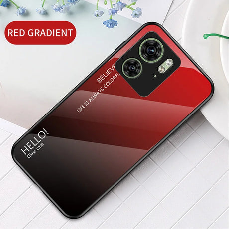 Red gradient glass phone case.