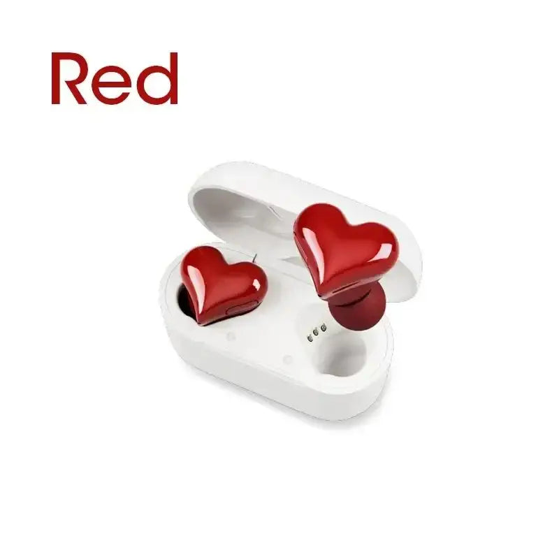red heart earphones