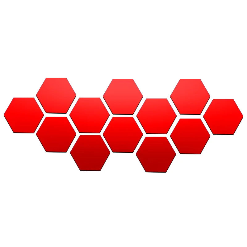 a red hexagon with six hexagons