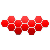 a red hexagon with six hexagons