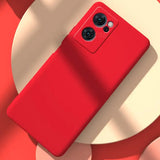 red iphone case on a red background