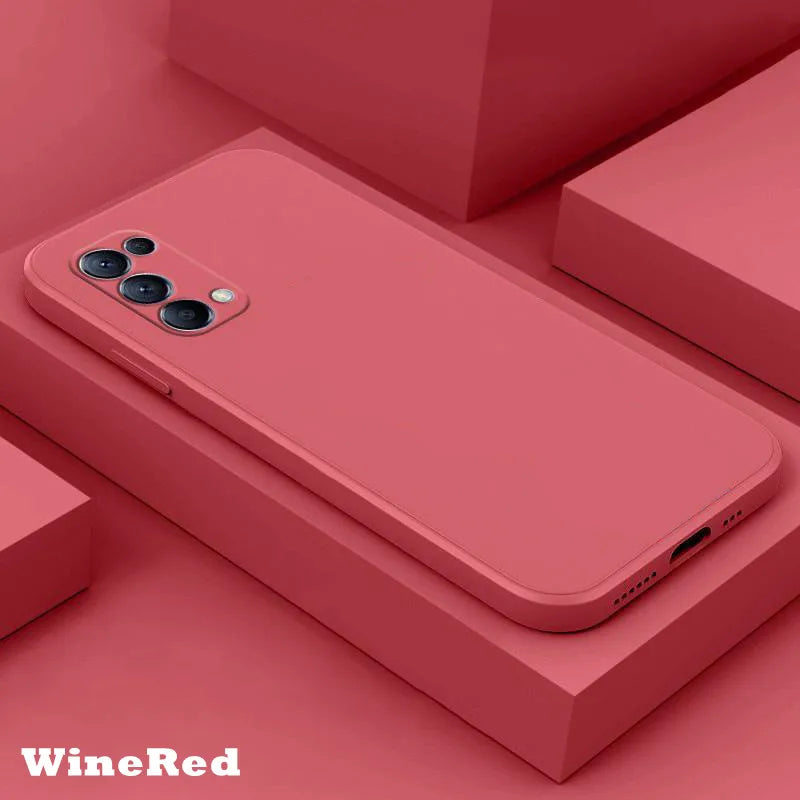 the red iphone case is shown on a pink background
