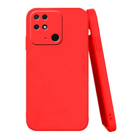 The back of a red iphone case