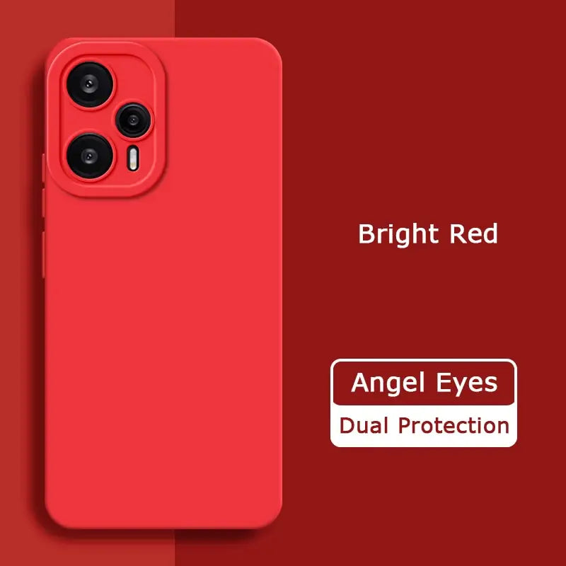 the red iphone case is shown with the text bright red