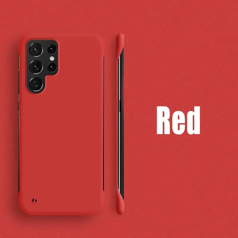 a red iphone case with the word red on it