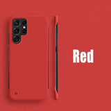 a red iphone case with the word red on it