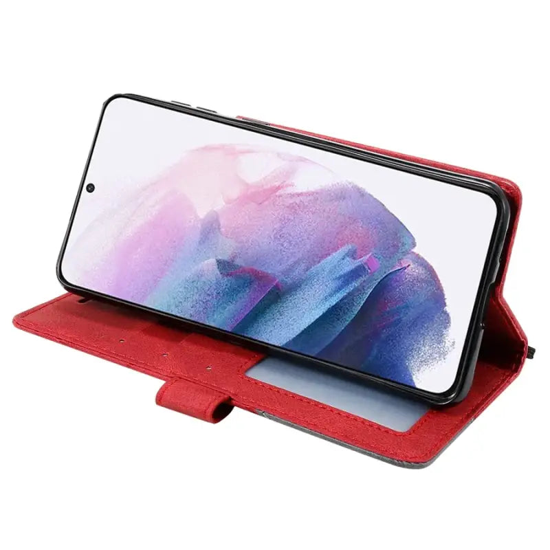 the red leather case for the samsung s9