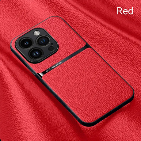 Red leather texture case for iphone 11