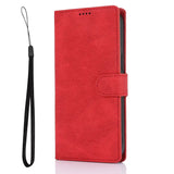 red leather wallet case with lanyard strap for iphone 6