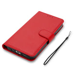 Red leather wallet case for iphone 6