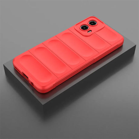 Red padded phone case.