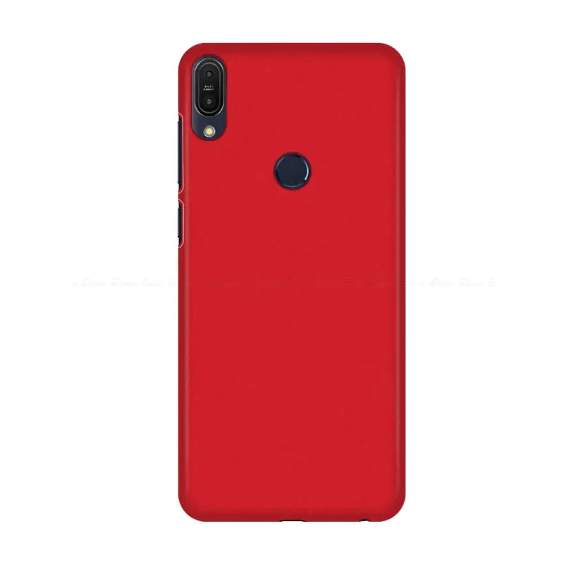 the back of a red phone case