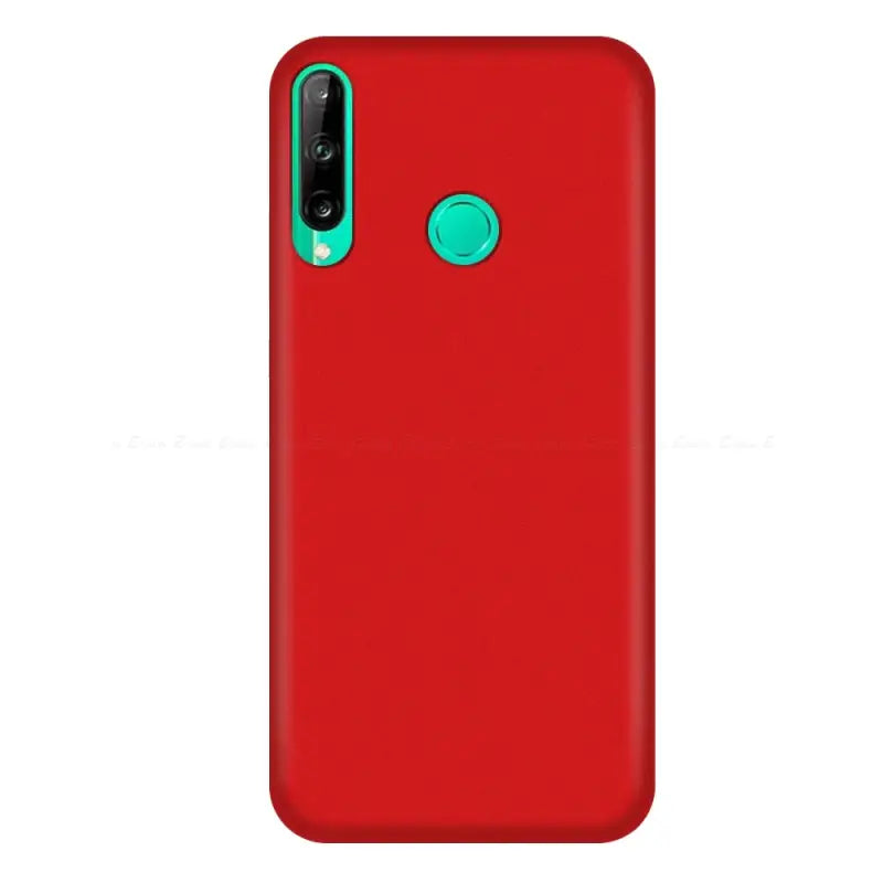 The back of a red phone case