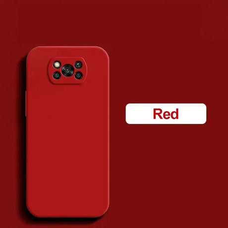 A red phone with the red logo on it