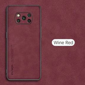 the back of a red phone with the text wine red