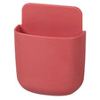 A red plastic cup holder