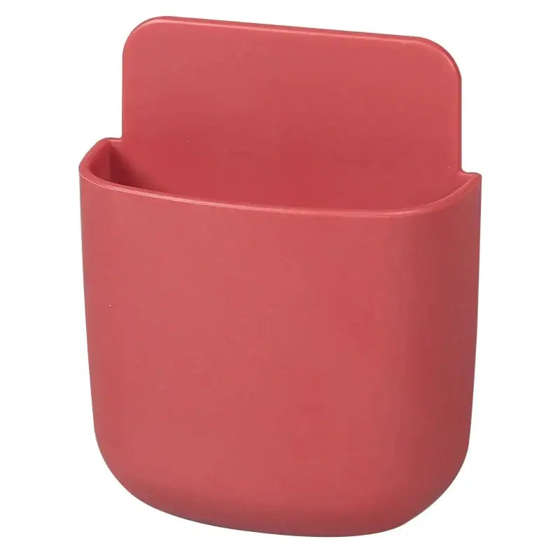 a red plastic cup holder