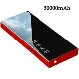a red power bank with a sky in the background