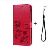 red rose flower wallet case for samsung s9