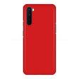 The back of a red samsung phone case