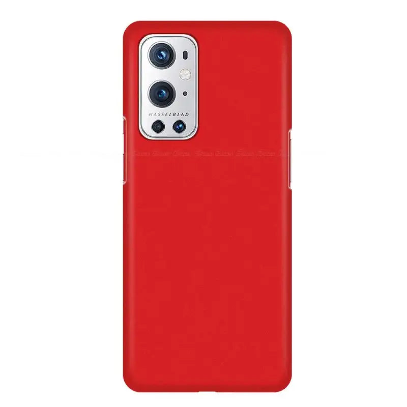 the back of a red samsung s20 phone case
