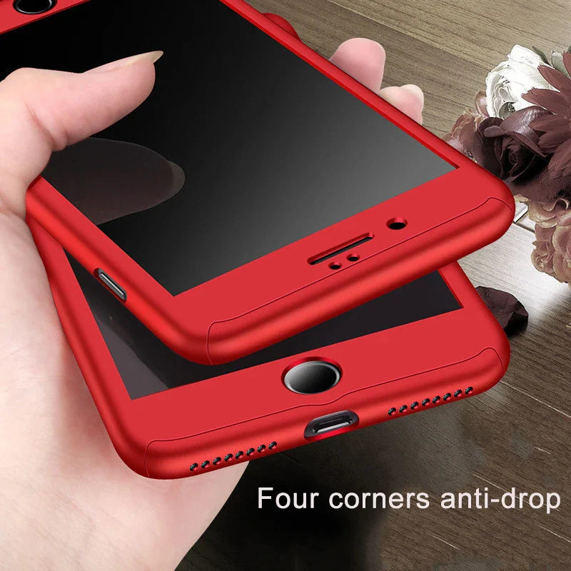 Luxury Shockproof 360 Full Case For iPhone 13 12 11 Pro Max Tempered Glass Hard Cover