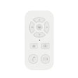 Remote control with directional pad and function buttons.