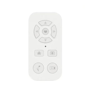 Remote control with directional pad and function buttons.