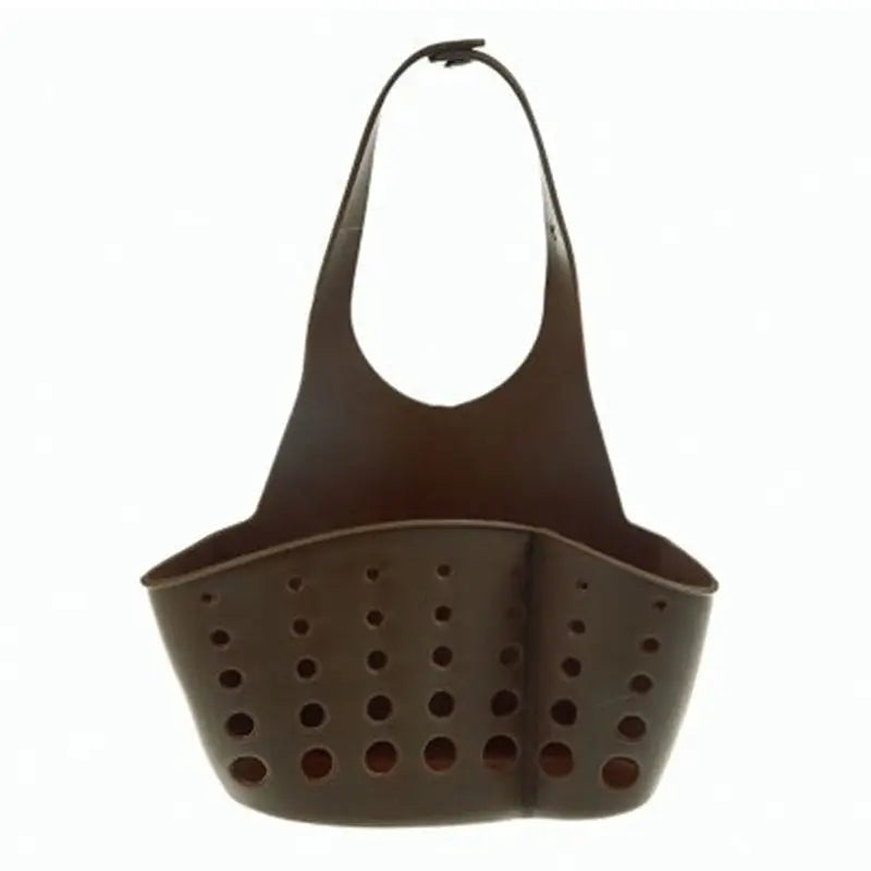 a brown purse with holes on it