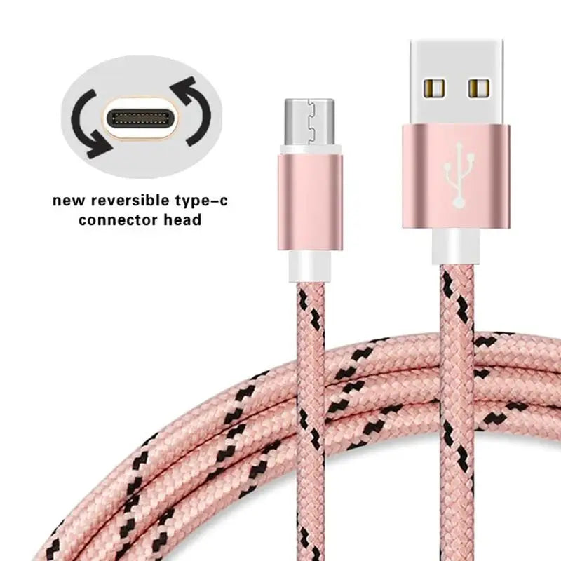 a close up of a pink cable connected to a charger