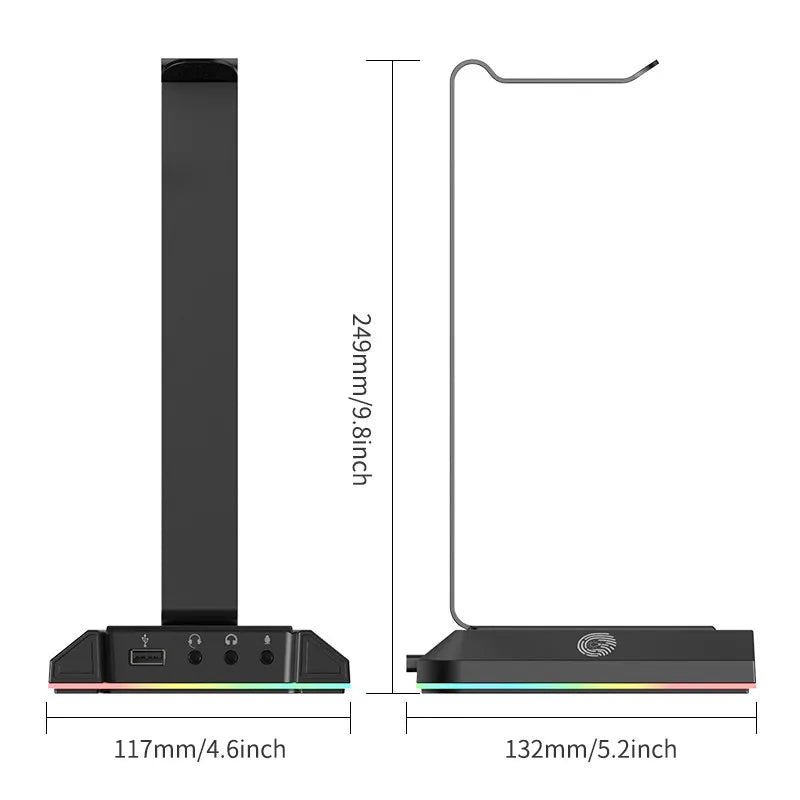 EKSA W1 Gaming Headphones Stand - USB A / Type C Stereo Surround 7.1 Dynamic Headset Holder