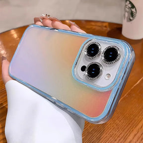 Rhinestone-studded phone case.