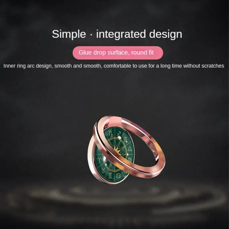 a ring with a green and gold design