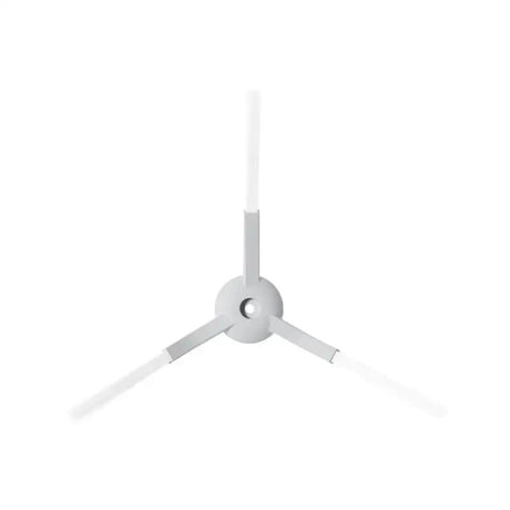 a white ceiling fan with a white light