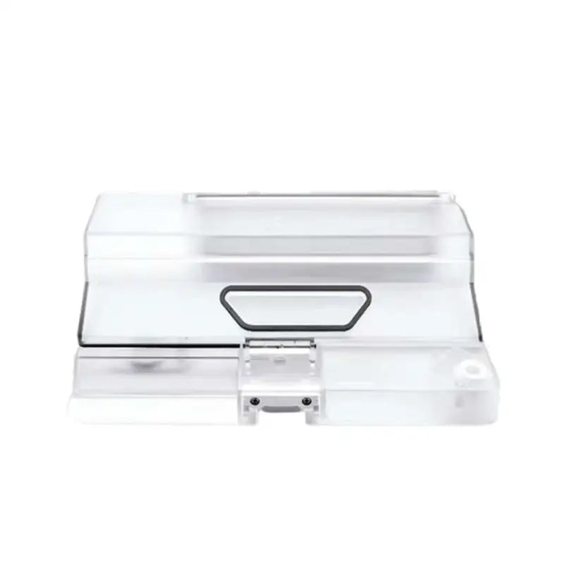 a clear plastic box with a latch