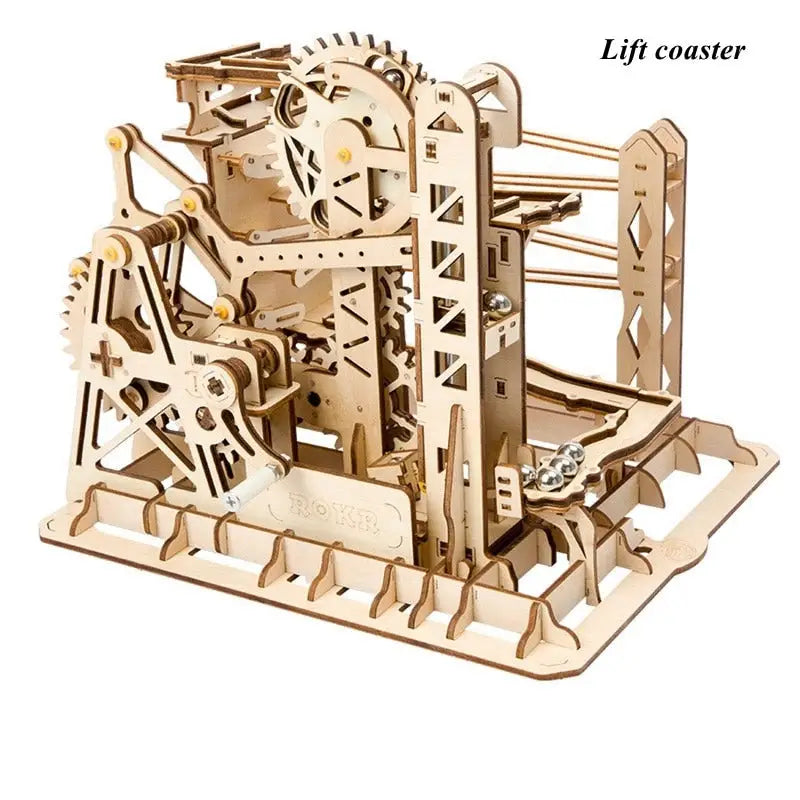 a wooden clock with gears and gears
