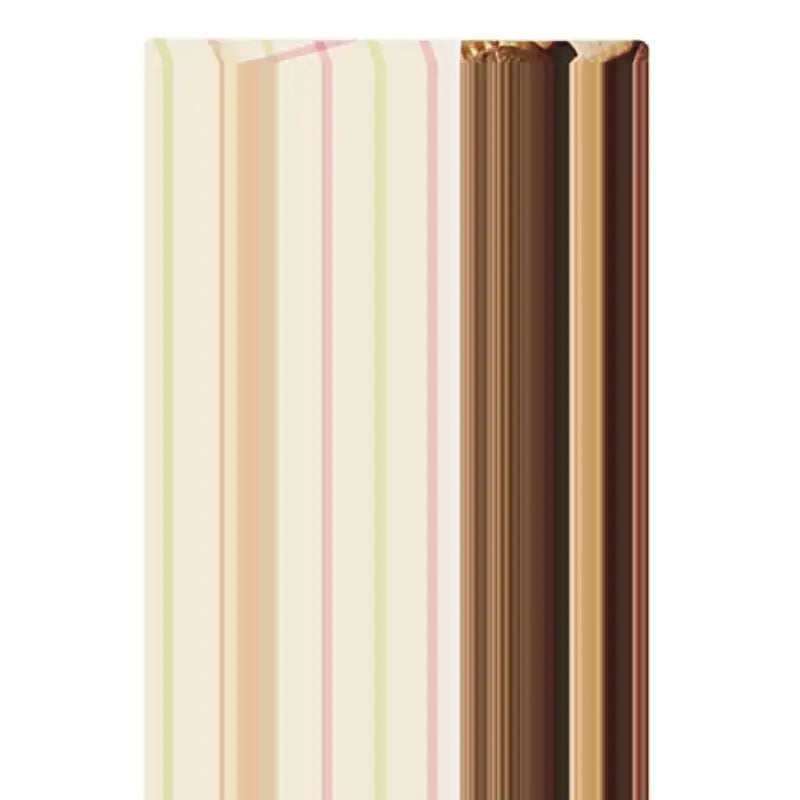 a roll of brown paper with a striped pattern