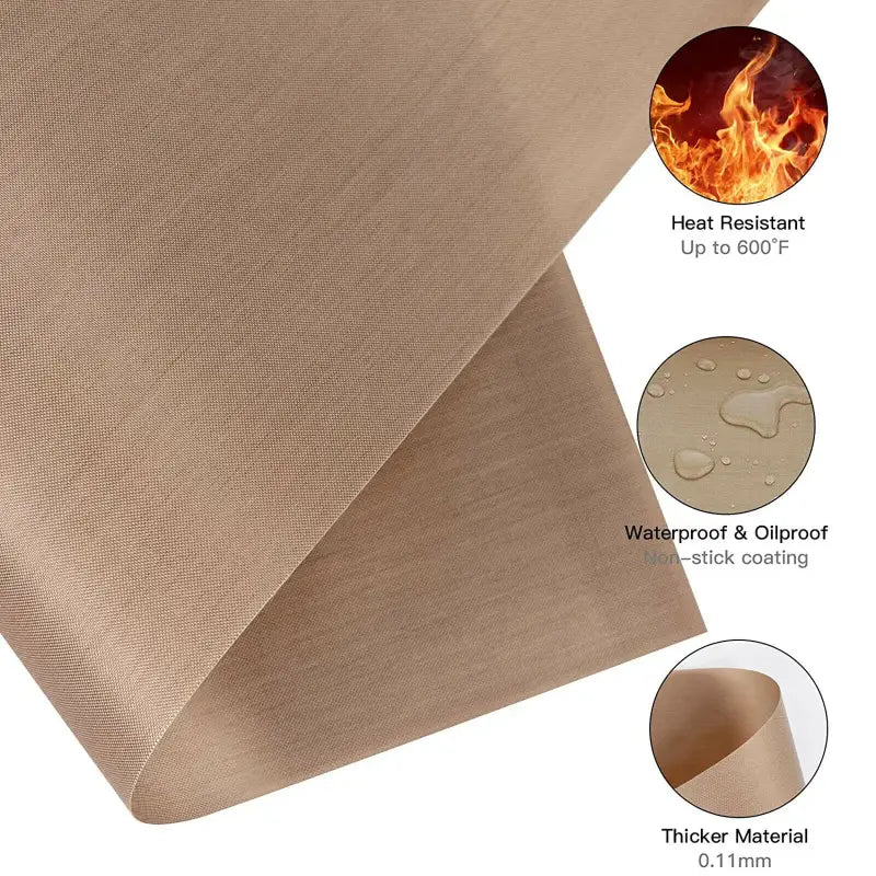 a roll of tan colored linen with a fire in the background